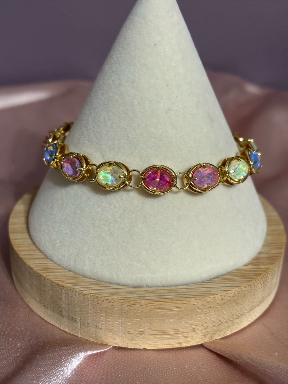 Gold-Tone Multicolor Crystal Bracelet - Women Jewelry